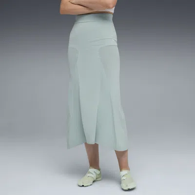 Puma Yona Women's Long Ribbed Skirt In Green
