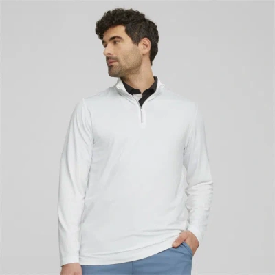 Puma Youv Quarter-zip Men's Golf Sweatshirt In Bright White