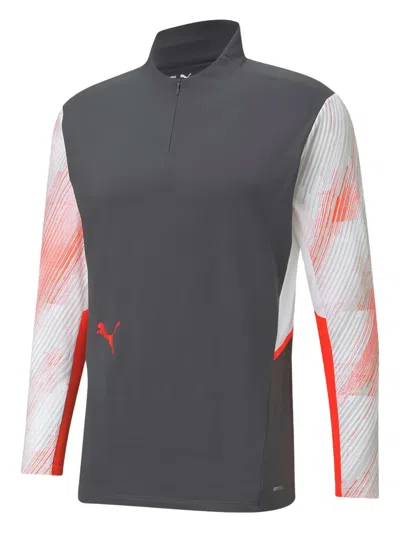 Puma Zip-fastening Long-sleeve T-shirt In Gray