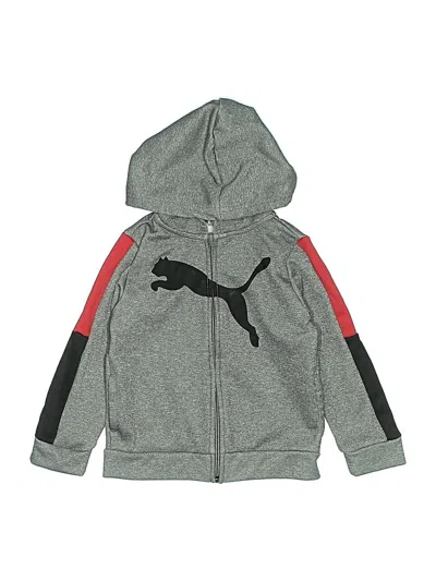 Pre-owned Puma Kids' Zip Up Hoodie In Gray