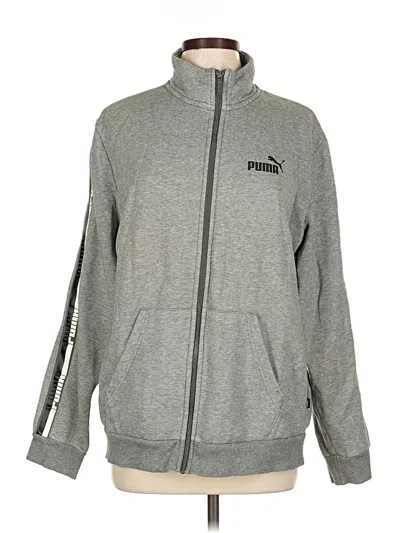 Pre-owned Puma Zip Up Hoodie In Gray