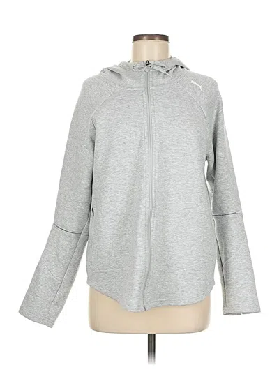 Pre-owned Puma Zip Up Hoodie In Gray