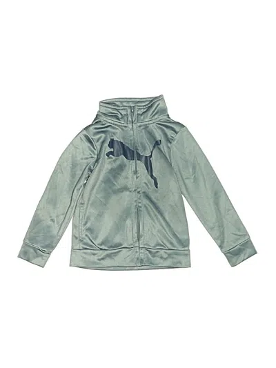 Pre-owned Puma Kids' Zip Up Hoodie In Green