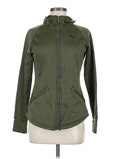 Pre-owned Puma Zip Up Hoodie In Green