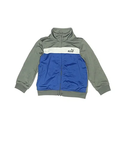 Pre-owned Puma Kids' Zip Up Hoodie In Green