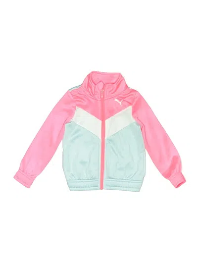 Pre-owned Puma Kids' Zip Up Hoodie In Pink