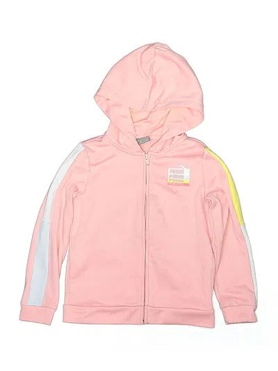 Pre-owned Puma Kids' Zip Up Hoodie In Pink