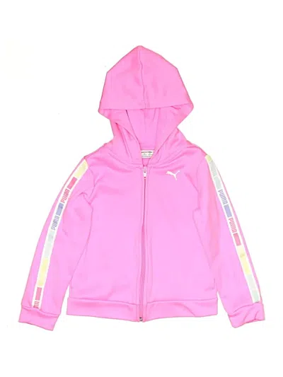 Pre-owned Puma Kids' Zip Up Hoodie In Pink