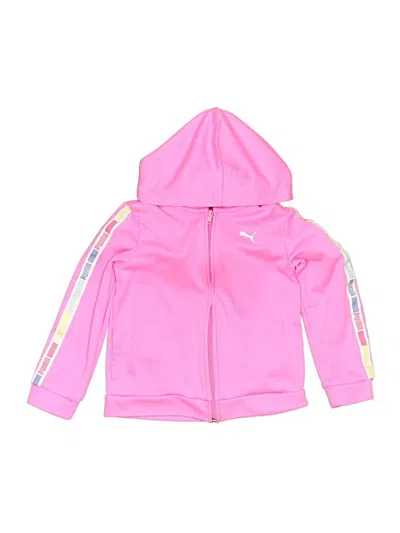 Pre-owned Puma Kids' Zip Up Hoodie In Pink