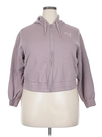 Pre-owned Puma Zip Up Hoodie In Purple