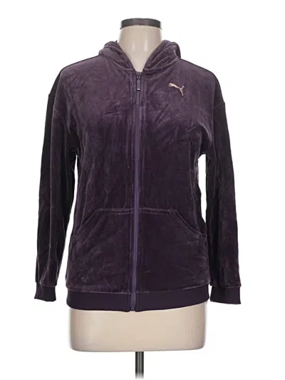 Pre-owned Puma Zip Up Hoodie In Purple