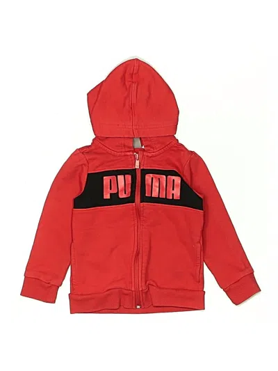 Pre-owned Puma Kids' Zip Up Hoodie In Red