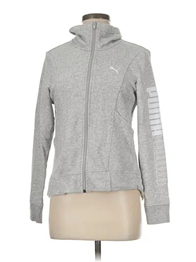 Pre-owned Puma Zip Up Hoodie In Silver