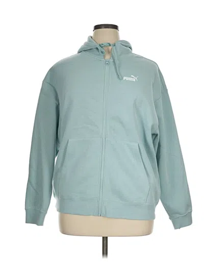 Pre-owned Puma Zip Up Hoodie In Teal