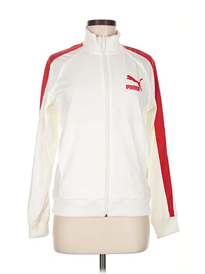 Pre-owned Puma Zip Up Hoodie In White