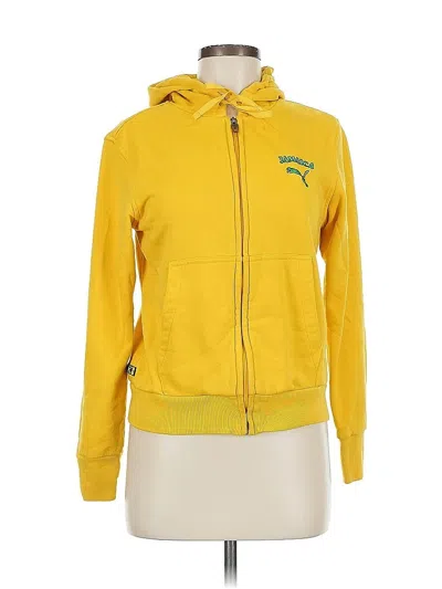 Pre-owned Puma Zip Up Hoodie In Yellow