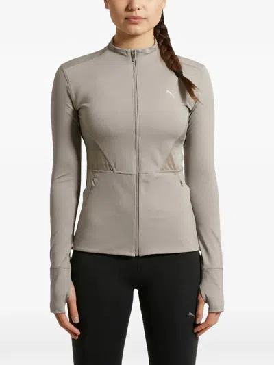 Puma Zip-up Logo-detail Jacket In Gray
