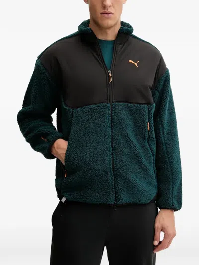 Puma Tech Relaxed Sherpa Jacket In Green