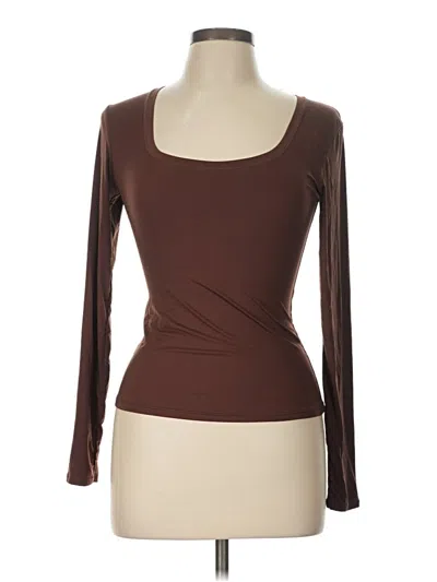 Pre-owned Pumiey 3/4 Sleeve T-shirt In Brown