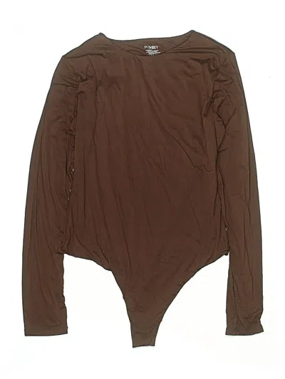 Pre-owned Pumiey Bodysuit In Brown
