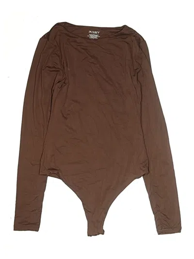Pre-owned Pumiey Bodysuit In Brown