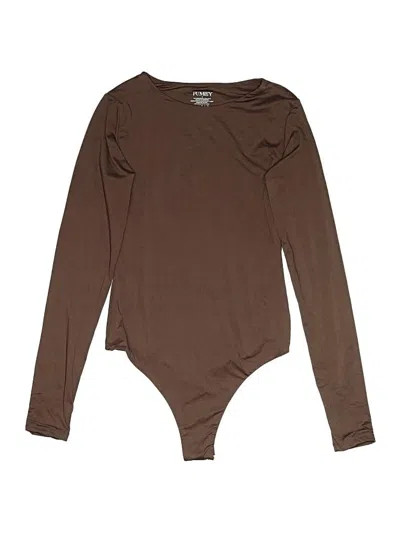 Pre-owned Pumiey Bodysuit In Brown