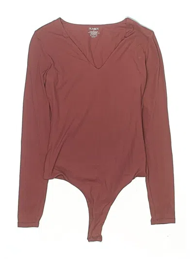 Pre-owned Pumiey Bodysuit In Burgundy