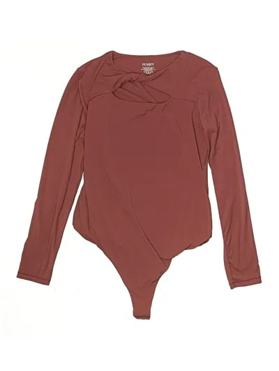 Pre-owned Pumiey Bodysuit In Burgundy