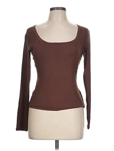 Pre-owned Pumiey Long Sleeve T-shirt In Brown