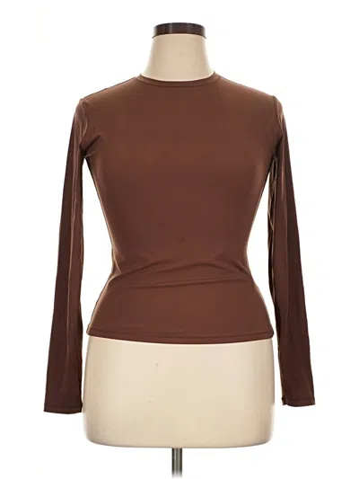 Pre-owned Pumiey Long Sleeve T-shirt In Brown