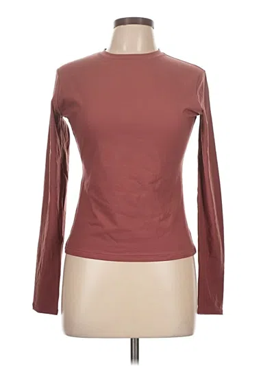 Pre-owned Pumiey Long Sleeve T-shirt In Burgundy