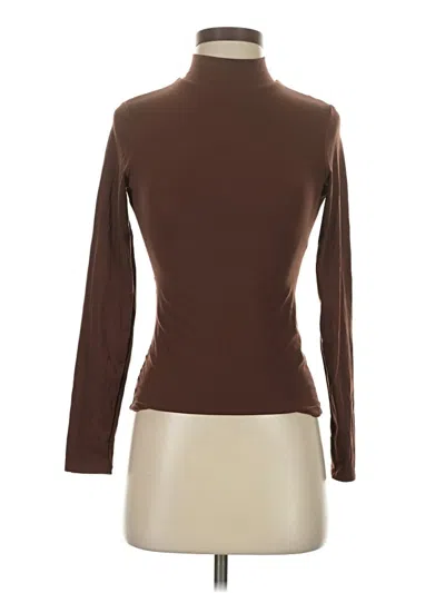 Pre-owned Pumiey Long Sleeve Turtleneck In Brown