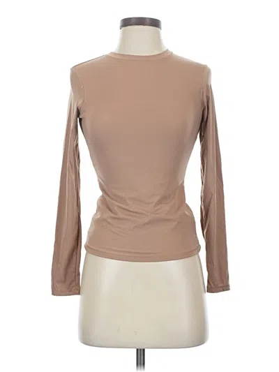 Pre-owned Pumiey Long Sleeve Turtleneck In Tan