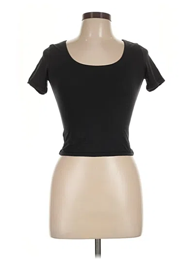 Pre-owned Pumiey Short Sleeve Top Black Scoop Neck Tops