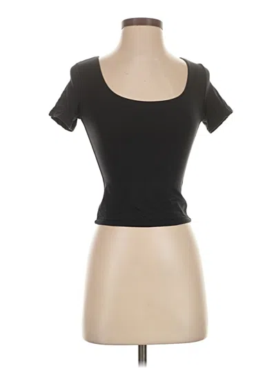 Pre-owned Pumiey Short Sleeve Top Black Sweetheart Neckline Tops