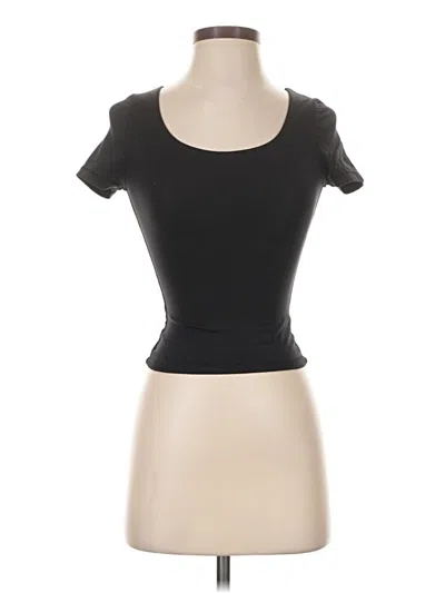 Pre-owned Pumiey Short Sleeve Top Black Sweetheart Neckline Tops