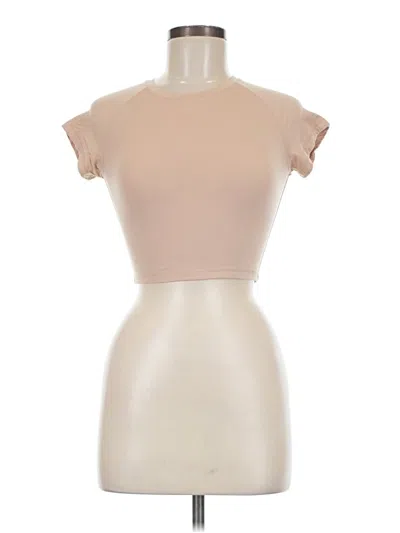 Pre-owned Pumiey Short Sleeve Turtleneck In Tan