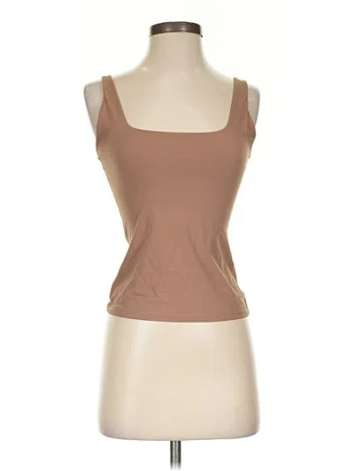 Pre-owned Pumiey Tank Top Brown Strapless Neckline Tops