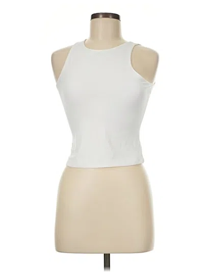 Pre-owned Pumiey Tank Top Ivory Halter Neckline Tops In White
