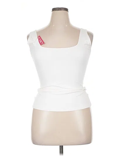 Pre-owned Pumiey Tank Top White Strapless Neckline Tops