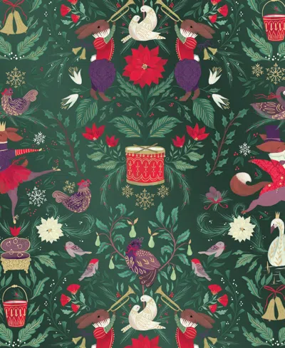 Punch Studio 12 Days Holiday Gift Wrap, 30" X 120" In Multi