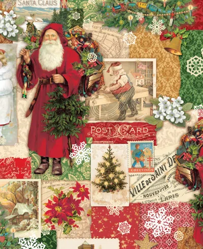 Punch Studio Christmas Victoriana Holiday Gift Wrap, 30" X 120" In Multi