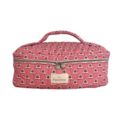 Punchiess Burgundy Ethnic Dyson Vanity Case In Red
