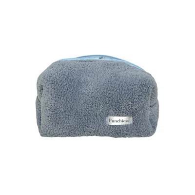 Punchiess Grey Plush Makeup Bag