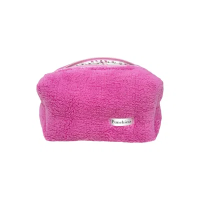 Punchiess Pink / Purple Pink Plush Makeup Bag In Pink/purple