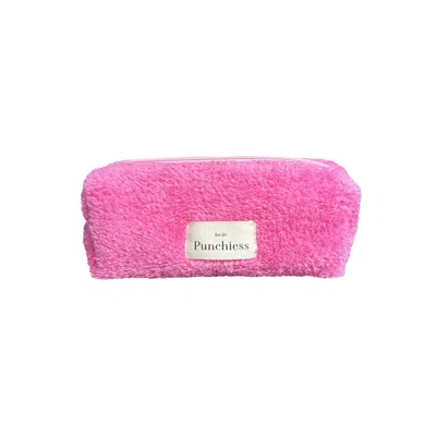 Punchiess Pink / Purple Pink Plush Pencil Case In Pink/purple