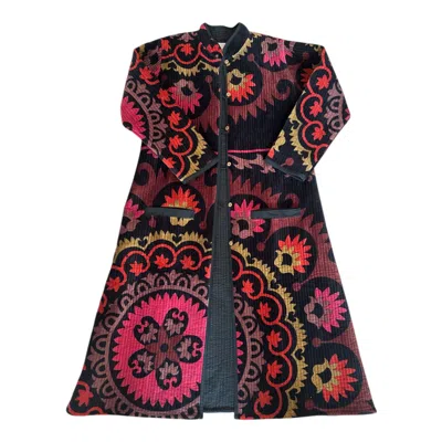 Punica Women's Brown / Black Mocha Velvet  Quilted Coat In Brown/black
