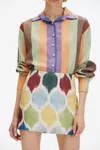 Punicana Chic Shirt In Brown Multi Striped Motif In Multi