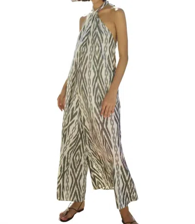Punicana Nancy Jumpsuit In White/black Geometric In Multi