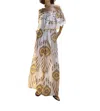 Punicana Off Shoulder Fringe Top In Ecru-brown-yellow Ethnic In Multi